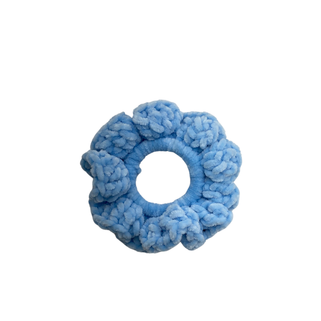Velvet Plush Scrunchie in Sky Blue