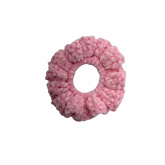 Velvet Plush Scrunchie in Baby Pink
